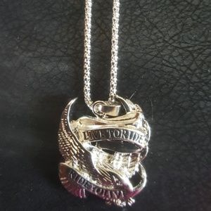 Silver Live To Ride Ride to Live Necklace